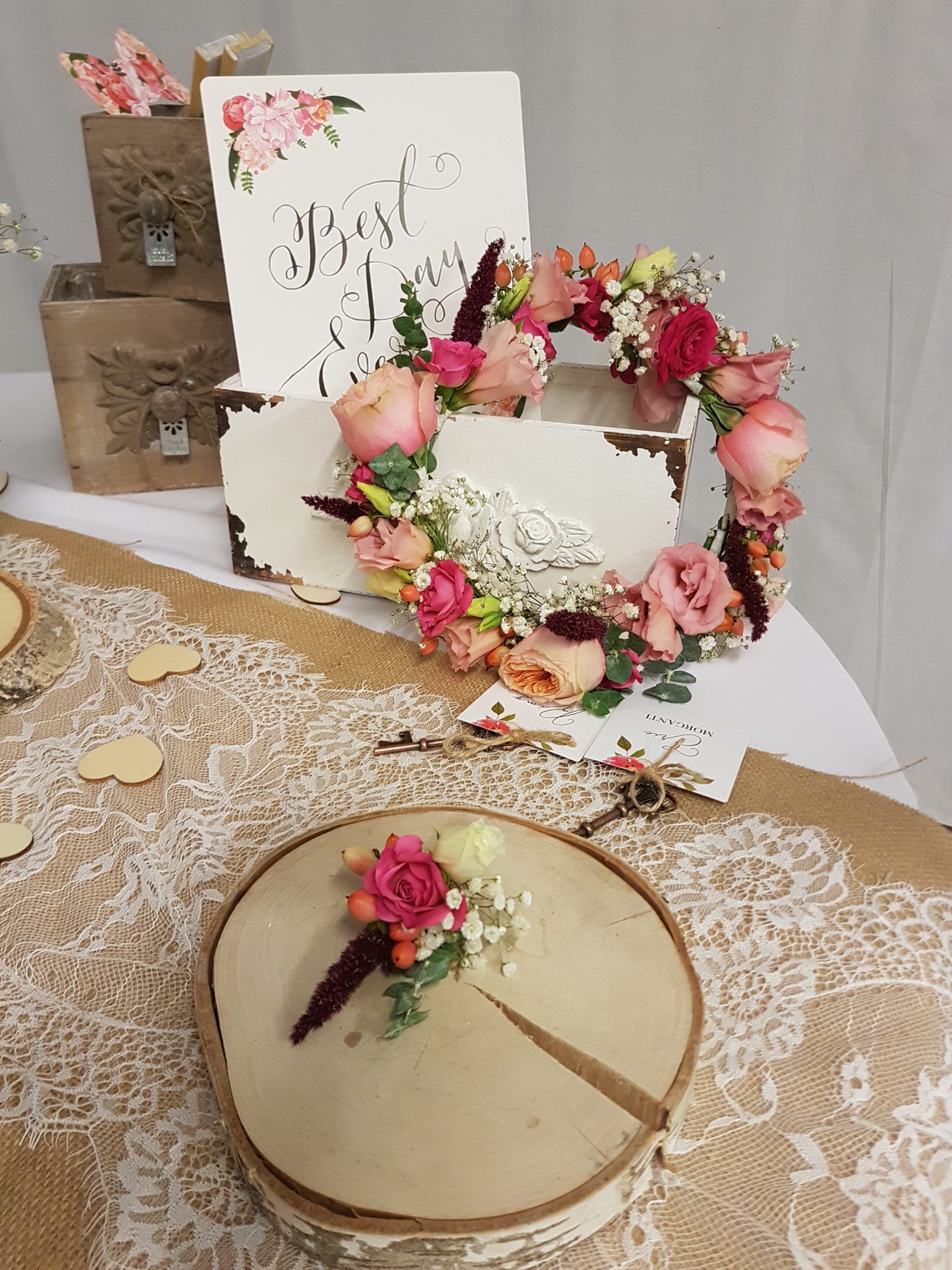 Couronne de fleurs bohème champêtre