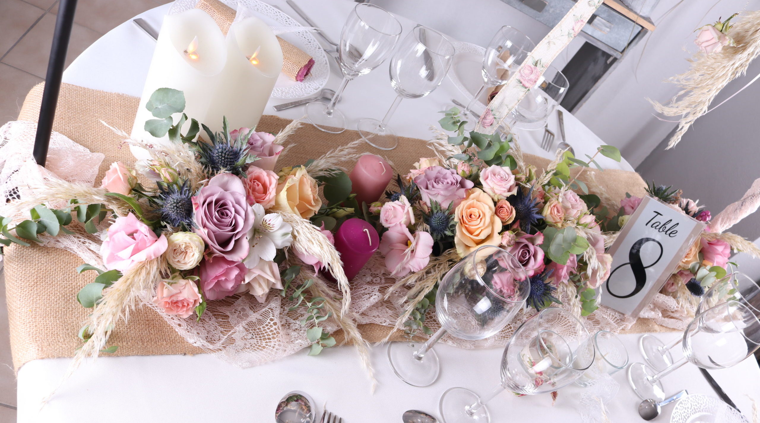 Chemin de table mariage Bohème