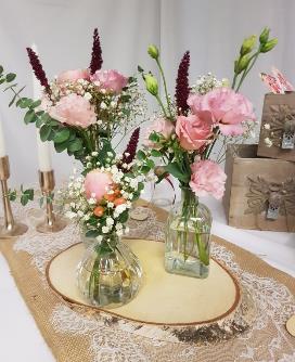 Trio de vases mariage champêtre