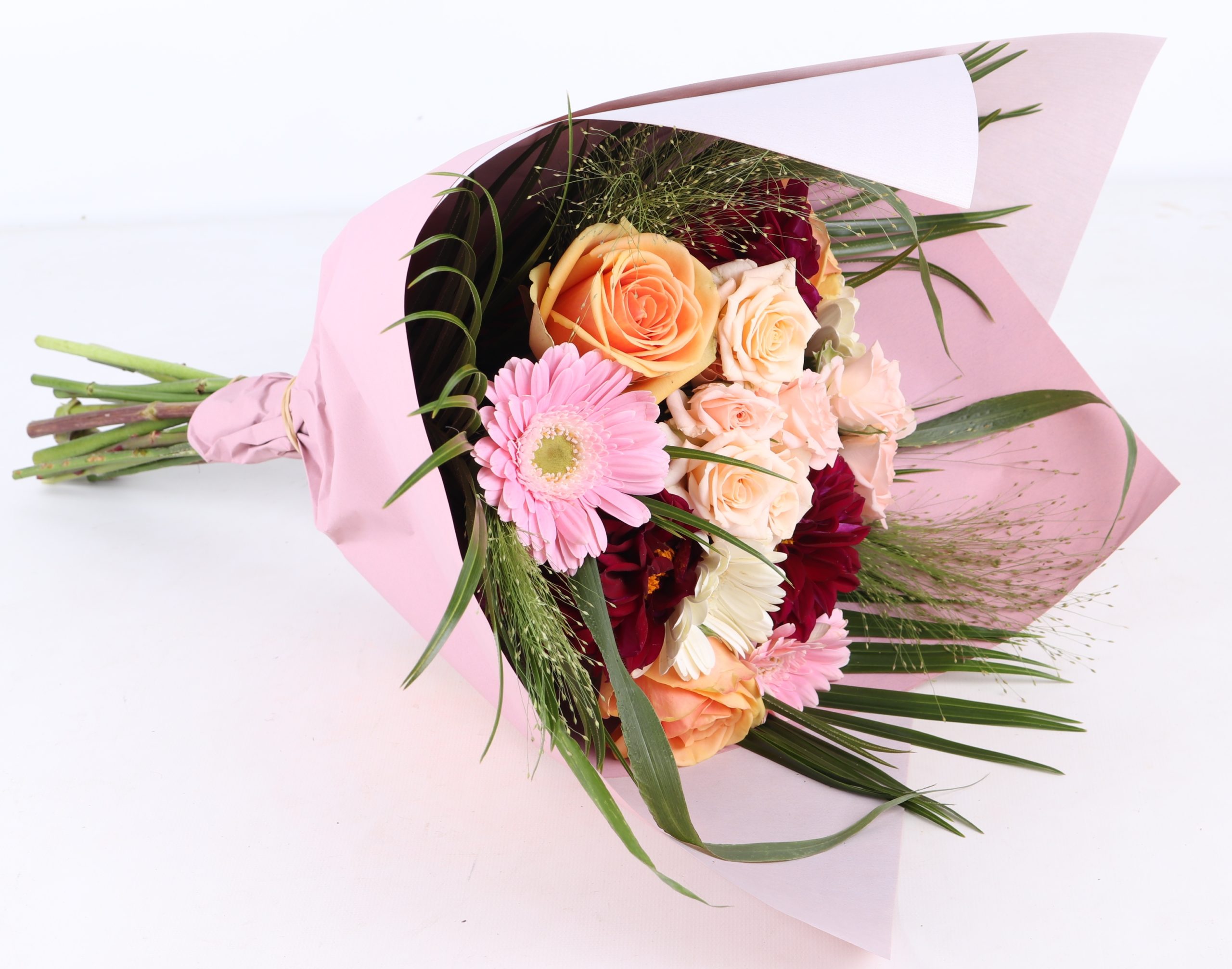 bouquet gourmandise Rose et dalhia